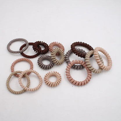 Matte Spiral Rubber Hair Band 5 Pcs