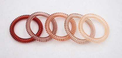 Matte Spiral Rubber Hair Band 5 Pcs