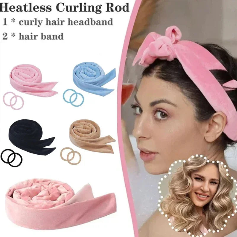 New Butterfly Tie Heatless Hair Curler Soft Wave Form Curly Hair Products Sleep Hair Rollers Lazy Curling Rods Hairstyle Tools