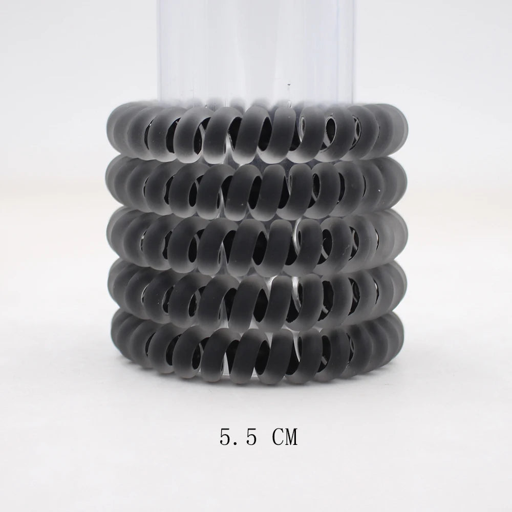 Matte Spiral Rubber Hair Band 5 Pcs