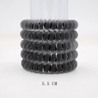 Matte Spiral Rubber Hair Band 5 Pcs