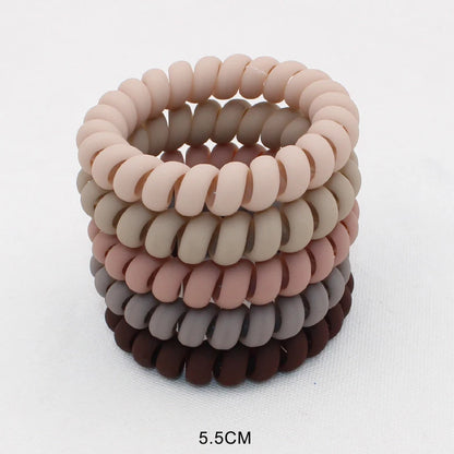 Matte Spiral Rubber Hair Band 5 Pcs