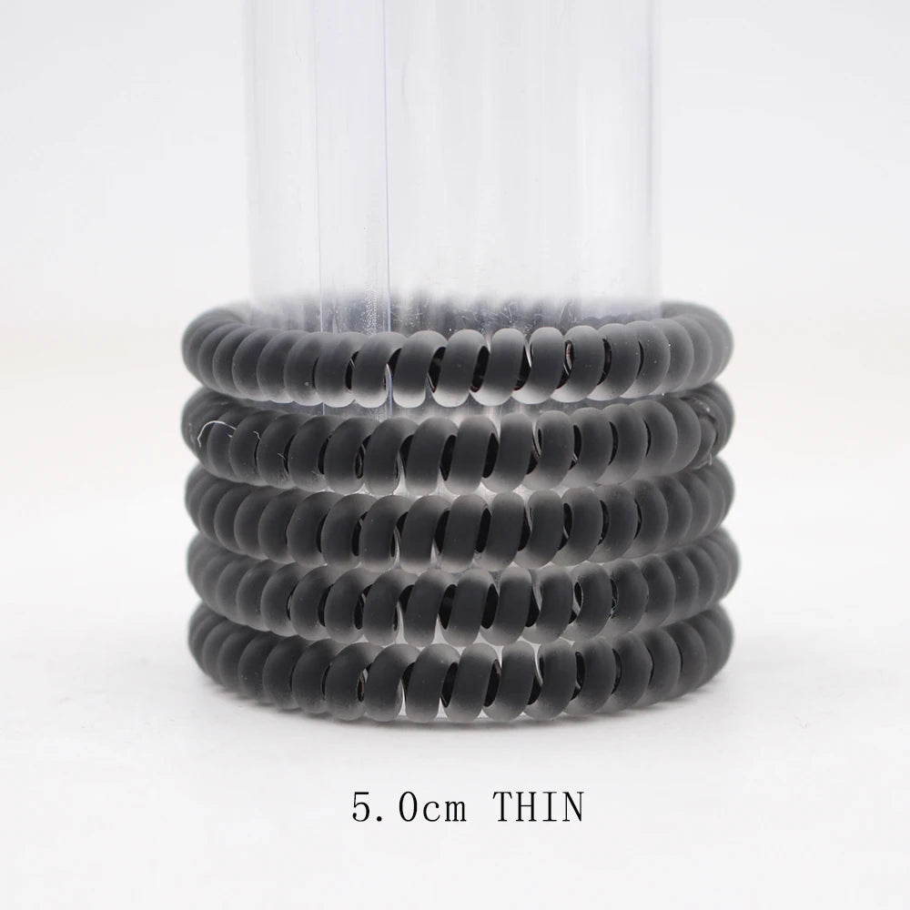 Matte Spiral Rubber Hair Band 5 Pcs