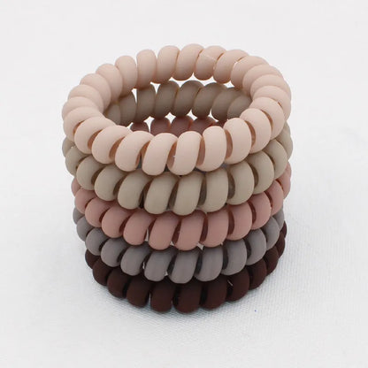 Matte Spiral Rubber Hair Band 5 Pcs